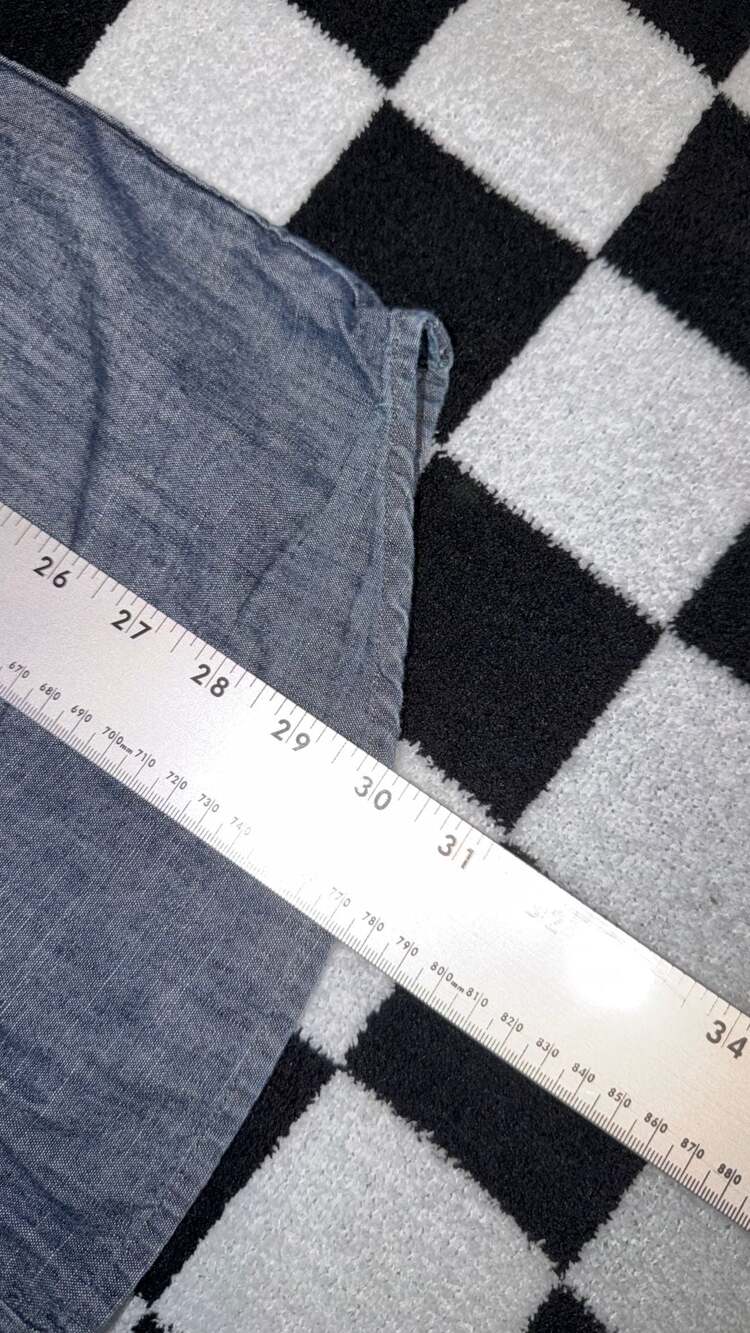 Banana Republic Tailored Slim Fit Tall L Gray Chambray Denim Long Sleeve - Picture 6 of 7